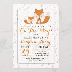 Invitation au Baby shower Boho Fox