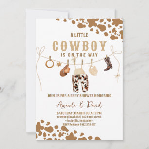 Invitation au Baby shower Brown de Cowboy Western