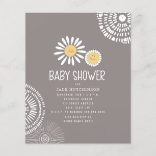 Invitation au Baby shower Budget Daisy Boho