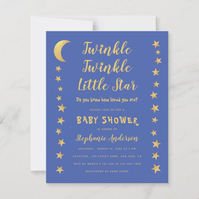 Invitation au Baby shower Budget Little Star Twink (Devant)