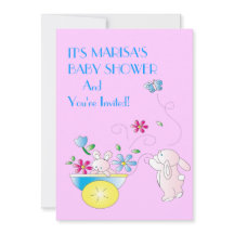 Invitation au Baby shower Bunny