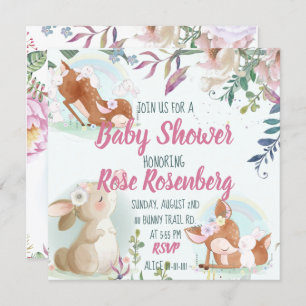 Invitation au Baby shower Bunny