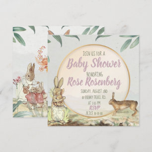 Invitation au Baby shower Bunny