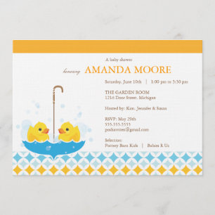 Invitation au Baby shower canard en caoutchouc Twi