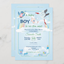 invitation au baby shower, c'est un garçon