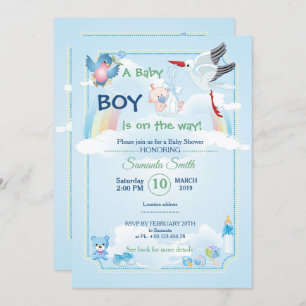 invitation au baby shower, c'est un garçon