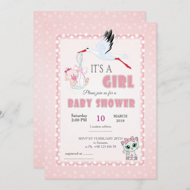 invitation au baby shower, c'est un garçon (Devant / Derrière)