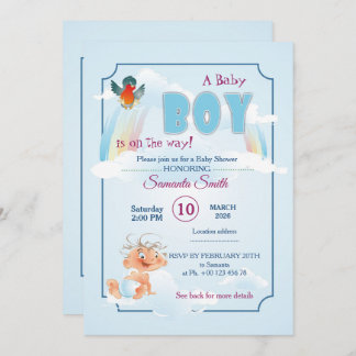 invitation au baby shower, c'est un garçon