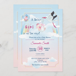invitation au baby shower, c'est une fille