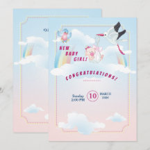 invitation au baby shower, c'est une fille