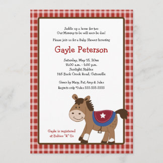 Invitation au Baby shower Cheval Occidental