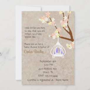 Invitation au Baby shower Chic Birdcage