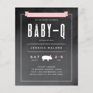 Invitation au Baby shower coed BBQ Rose Bébé Budge