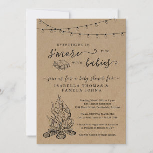 Invitation au Baby shower commun S'mores