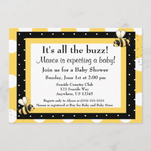 Invitation au Baby shower d'abeilles