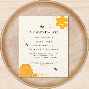 Invitation au Baby shower d'abeilles