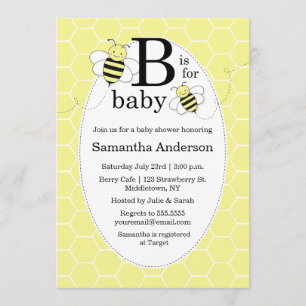 Invitation au Baby shower d'abeilles mignonne - Ne