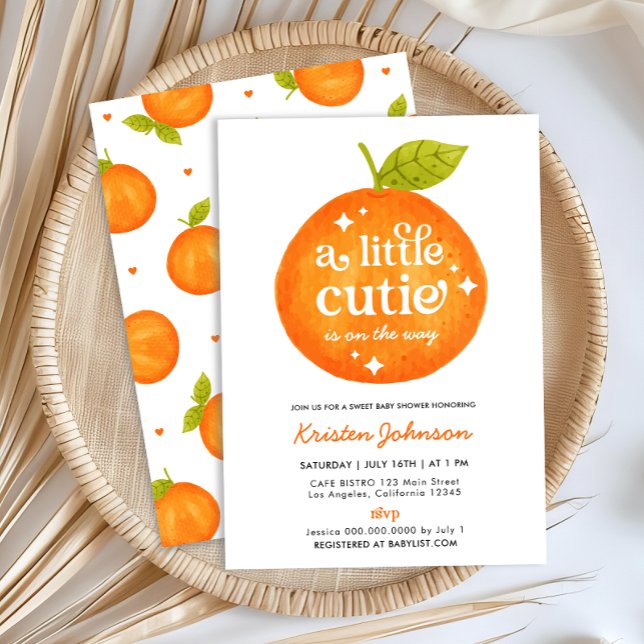 Invitation au Baby shower d'agrumes de Little Cuti (Créateur téléchargé)