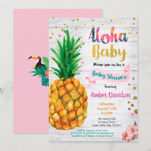 Invitation au baby shower d'Aloha - tropical d'été