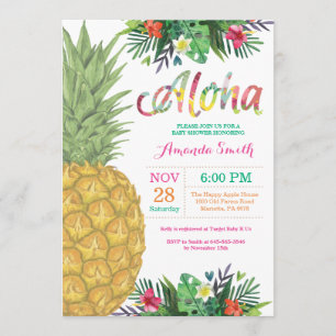 Invitation au Baby shower d'ananas tropical