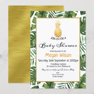 Invitation au Baby shower d'ananas tropical