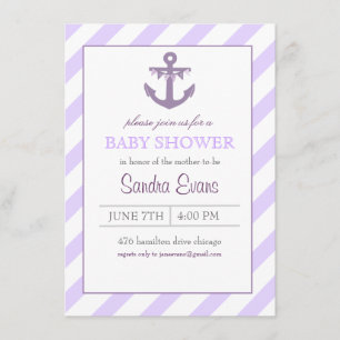 Invitation au Baby shower d'Ancres Purple Ahoy