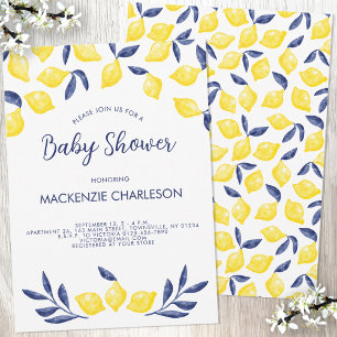 Invitation au Baby shower d'aquarelle de citron