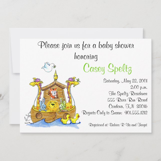 Invitation au Baby shower d'Arche (Devant)