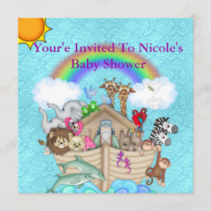 Invitation au Baby shower d'arche CUTE Noahs