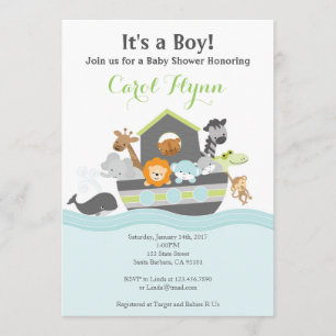 Invitation au Baby shower d'arche de Noé