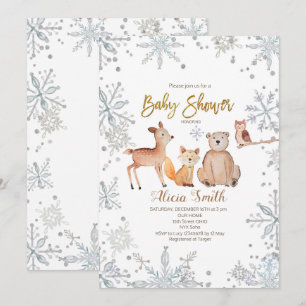 Invitation au Baby shower d'argent du Woodland d'h