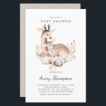 Invitation au Baby shower d'automne de maman et de<br><div class="desc">Invitation vos invités à votre baby shower avec cette invitation de baby shower personnalisable. Il présente des illustrations aquarelles de cerfs de maman et de bébé adorables avec des accents de coton et botanique. Personnalisez cette invitation à baby shower bois en ajoutant les détails de votre événement. Cette invitation au...</div>