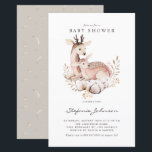 Invitation au Baby shower d'automne de maman et de<br><div class="desc">Invitation vos invités à votre baby shower avec cette invitation de baby shower personnalisable. Il présente des illustrations aquarelles de cerfs de maman et de bébé adorables avec des accents de coton et botanique. Personnalisez cette invitation à baby shower bois en ajoutant les détails de votre événement. Cette invitation au...</div>
