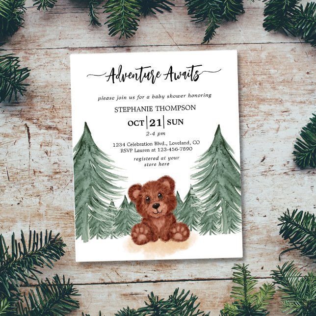 Invitation au Baby shower d'aventure forestière (Créateur téléchargé)