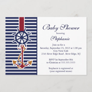 Invitation au Baby shower de Ancre nautique modern
