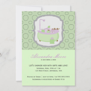 Invitation au Baby shower de bac à lavande et à ch