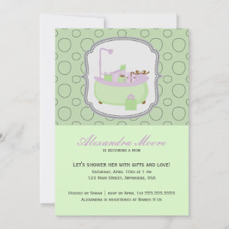 Invitation au Baby shower de bac à lavande et à ch