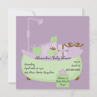 Invitation au Baby shower de bac à lavande et à ch