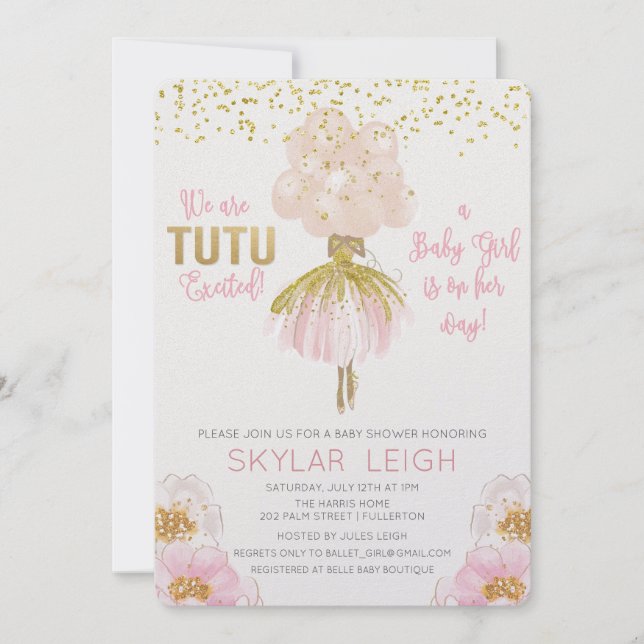 Invitation au Baby shower de ballet afro-américain (Devant)