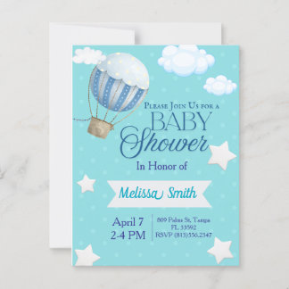 Invitation au Baby shower de ballon Whimsical Hot 