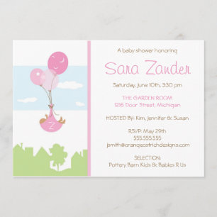 Invitation au Baby shower de ballons Monogrammes -