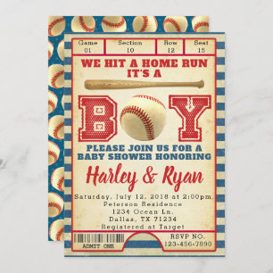 Invitation au Baby shower de baseball