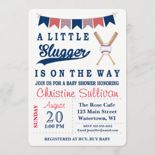 Invitation au Baby shower de baseball personnalisa
