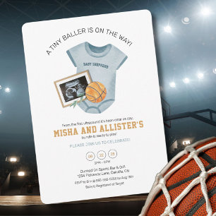 Invitation au Baby shower de basket-ball minuscule