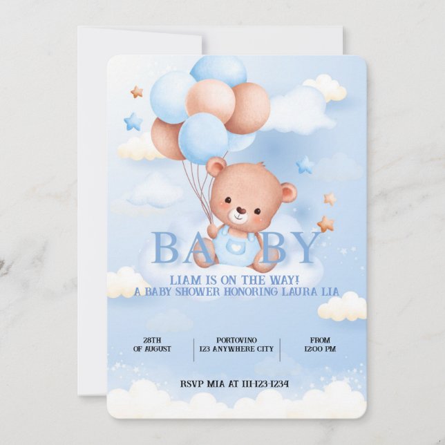 INVITATION AU BABY SHOWER DE BÉBÉ (Devant)