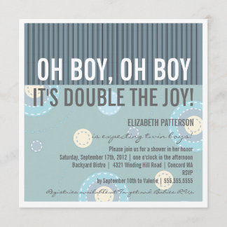 Invitation au Baby shower de bébé Twin de Modern M