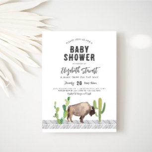 Invitation au Baby shower de bison Buffalo