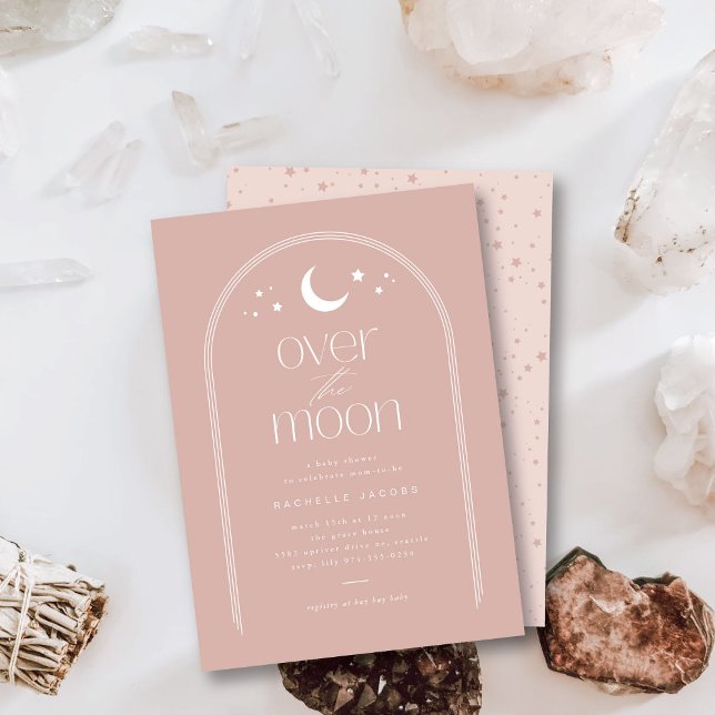 Invitation au Baby shower de Boho Blush sur la Lun (Créateur téléchargé)