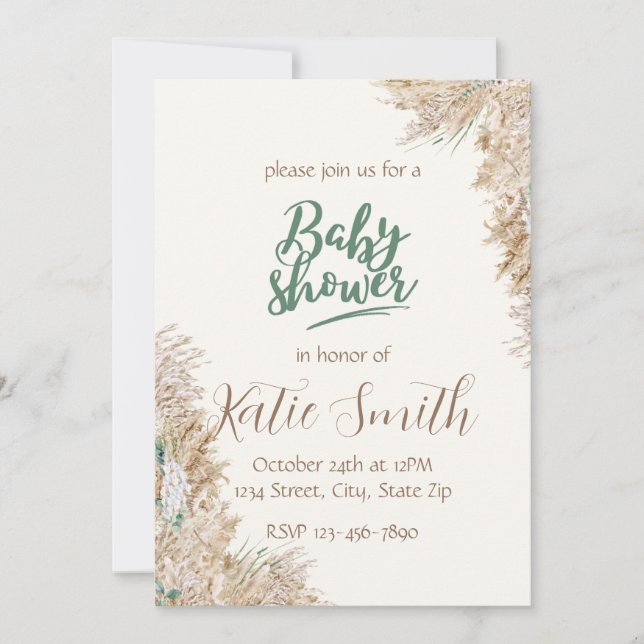 Invitation au Baby shower de Boho Toné Neutre (Devant)