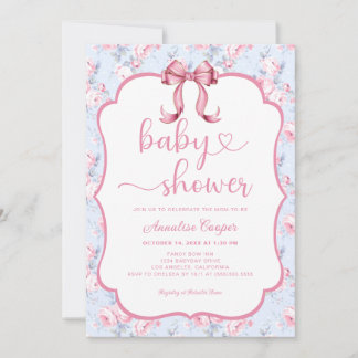 Invitation au Baby shower de boue rose Rose